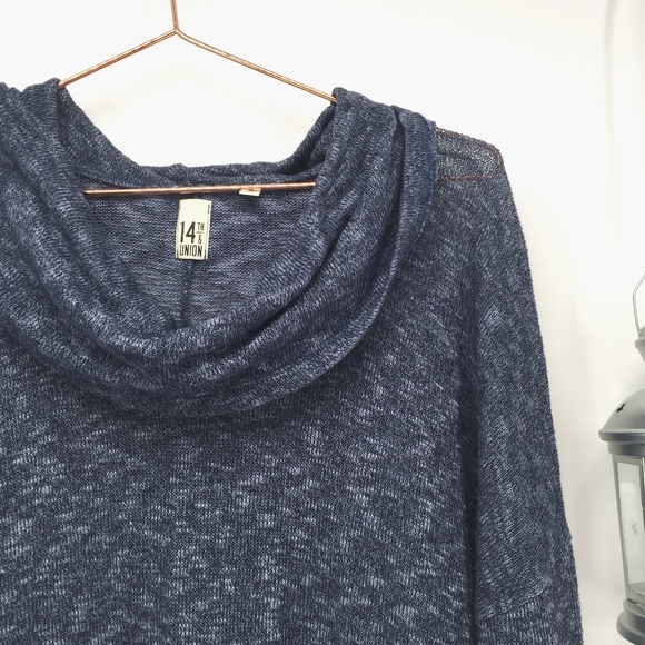 + 14th & Union Cowl Neck Heathered Sweater - Picture 3 of 7